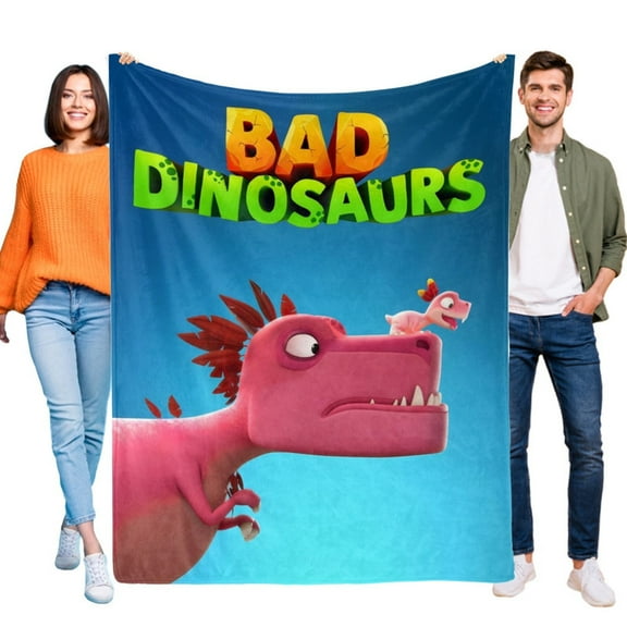 Bad Dinosaurs Cartoon Blanket Soft Throw Blanket Micro Fleece Fuzzy Blankets Thin Bed Couch Decor Adult Nap Bedroom Car All Season Birthday Gifts 30"X40"