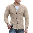 thumbnail image 4 of ZXLBBD Mens Cable Knit Cardigan Sweater Shawl Fit Long Sleeve Cardigans Casual Outdoor Versatile Daily Wear, 4 of 6