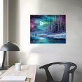 thumbnail image 3 of COMIO Aurora Borealis Wall-Art Office Colorful Wall Art Nature Wall Art for Living Room Tree Pictures Moon Poster, 3 of 4
