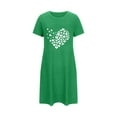 thumbnail image 4 of VgaVtl Women's Nightgowns & Sleepshirts Green Short Short Sleeve Womens Summer Nightgowns Print Sleepwear, 4 of 5
