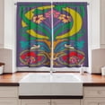 thumbnail image 2 of Ambesonne Alphabet Kitchen Curtains, Chill Vibe O Letter Art, 55"x24", Quartz Jade Green and Apricot, 2 of 3