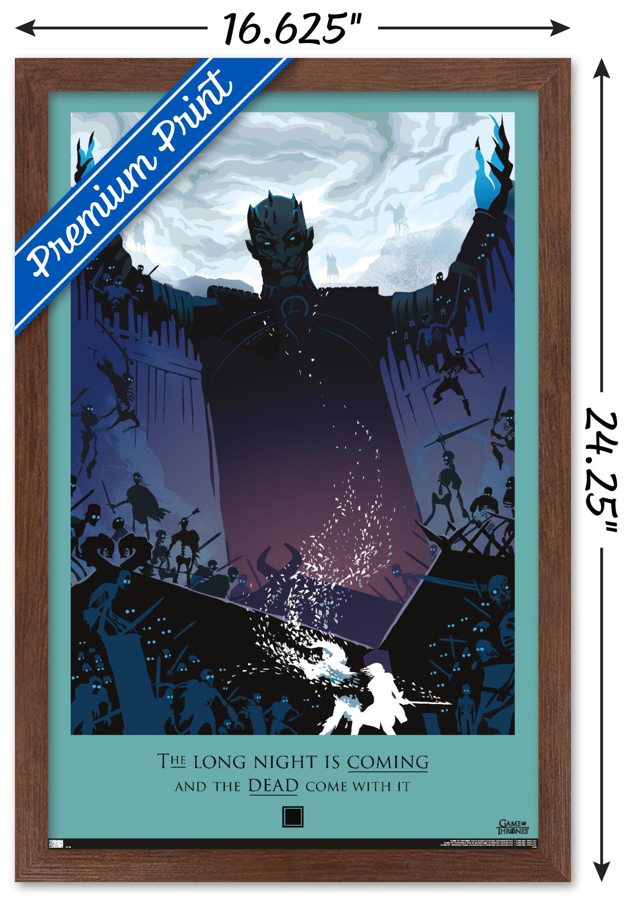 Game of Thrones - Long Night Wall Poster, 14.725" x 22.375", Framed