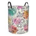 thumbnail image 2 of Balery Skull and Flowers Round Laundry Basket with Handles Waterproof Freestanding Laundry Hamper for Clothes Toys in the Dorm and Family-Medium, 2 of 8