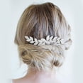 thumbnail image 4 of Namzi Bridal Flower Wedding Hair Pins Crystal Pearl Hair Combs Clips Headpiece Gold Wedding Hair Accessories Jewelry with Rhinestone for Brides Bridesmaids Women Girls (silvery), 4 of 4