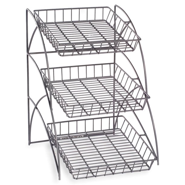 Displays2go E Saving Wire Rack With 3 Display Shelves Wire Rack With 3 Display Shelves