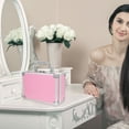 thumbnail image 2 of Cosmetic Case Makeup Travel Suitcase Traveling Organizer Boxes Cases Storage Pink, 2 of 6