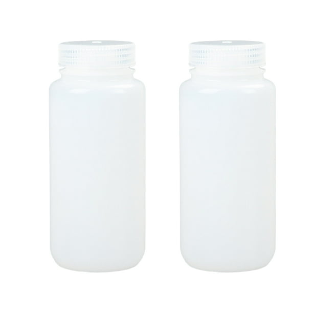 2 Pcs 500ml Wide Mouth Reagent Bottle Empty HDPE Plastic Bottle