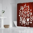 thumbnail image 2 of Shower Curtain for Bathroom Red Christmas Happy New Year Shower Curtains Waterproof Funny Bath Curtain Hooks Included,72x72Inch, 2 of 5