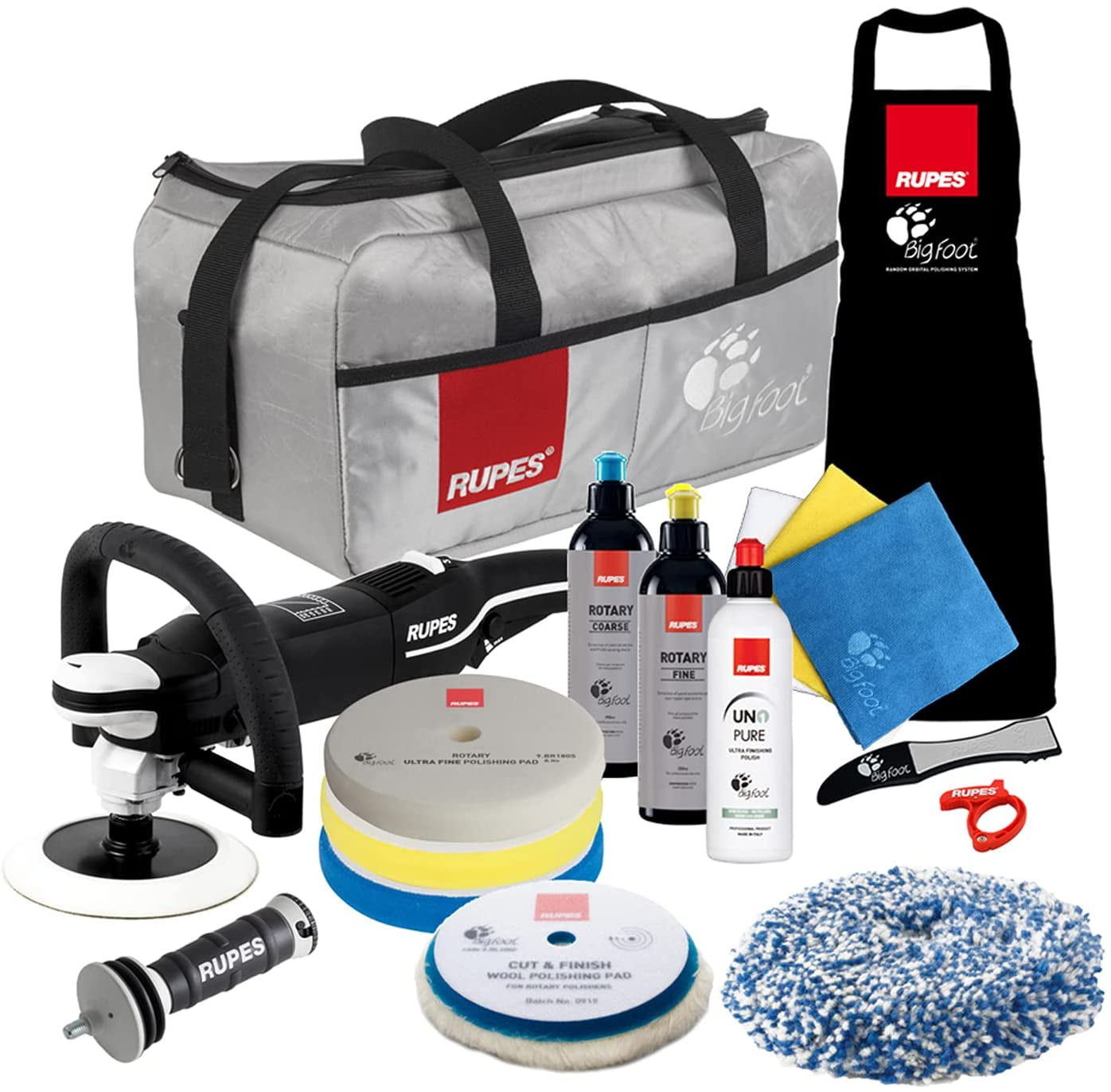 Clean Garage Rupes LH19E Rotary Polisher Complete Kit Bigfoot Buffer