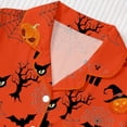 thumbnail image 6 of CUZIBR Girls Outfits Sets Halloween Pumpkin Bat Cat Print Lapel Button Short Sleeve Pajama Top Matching Shorts Two Piece Kids Sleepwear Set,Red,13-14 Years, 6 of 9