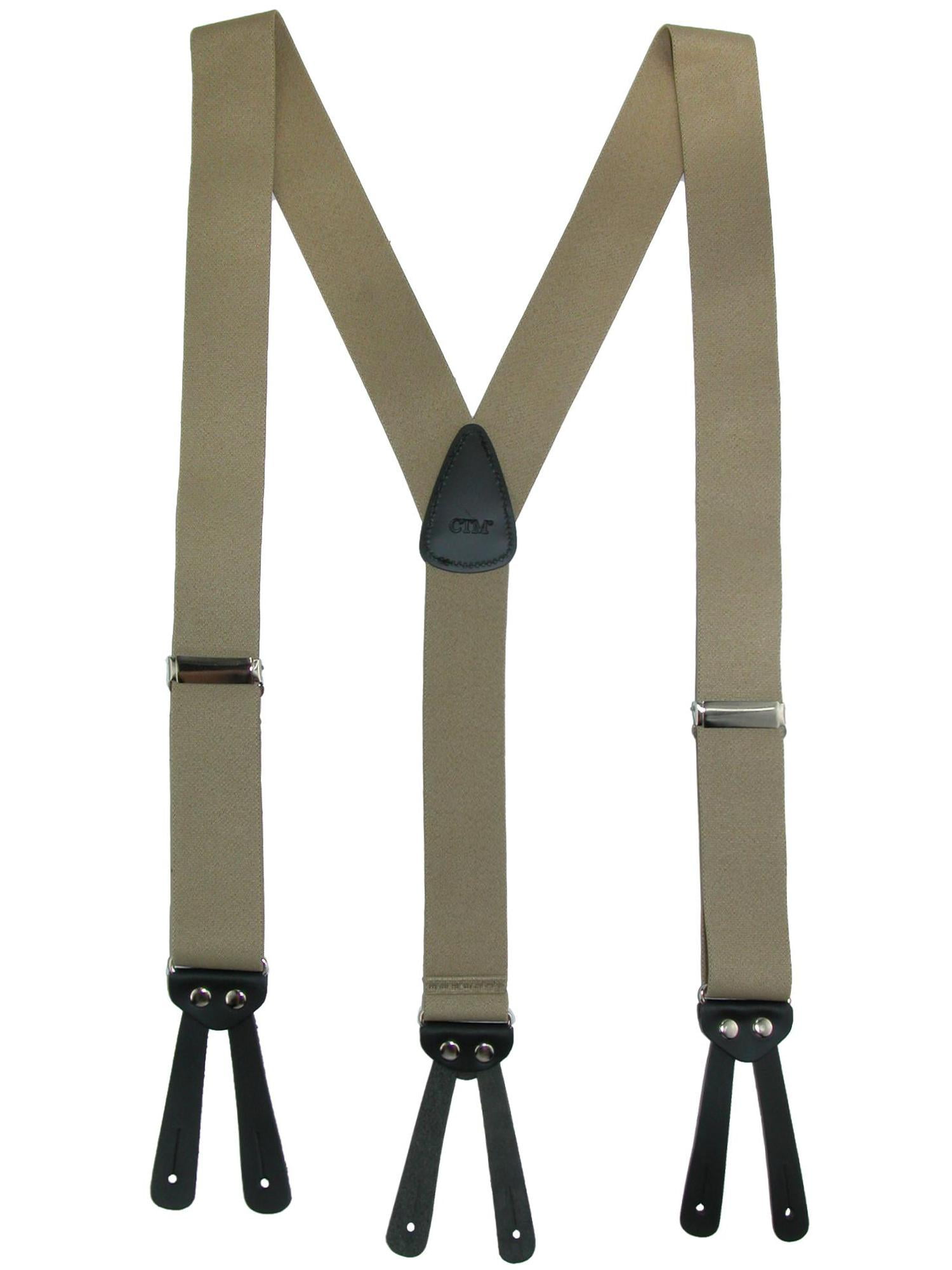 CTM Men's Elastic Basic YBack ButtonEnd Suspenders, Size one size