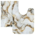 thumbnail image 3 of Ryvnso White Marble Bathroom Shaggy Rugs Toilet U Shape Mat Soft Contour Rug 20"x24", 3 of 9