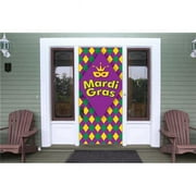 My Door Decor 285906MRDG-004 36 x 80 in. Diamonds Mardi Gras Front Door Mural Sign Banner Decor, Multi Color