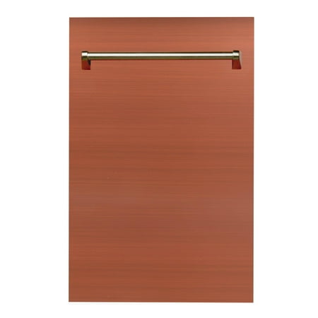 ZLINE - 18" Compact Top Control Built-In Dishwasher with Stainless Steel Tub, 40 dBa - Hand Hammered Copper