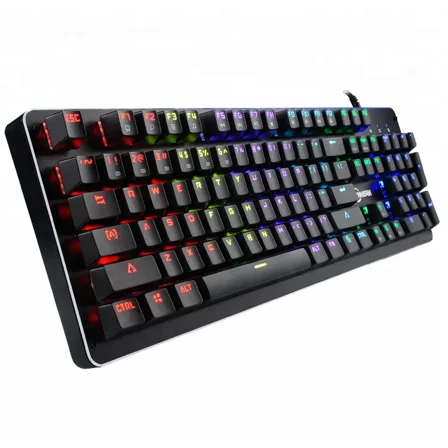 RGB Metal Gaming Mechanical Keyboard with Blue Shaft and Backlit 104 Keys keyboard