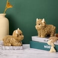thumbnail image 5 of Scottish highland cow resin statue cuteartificial calf ornament scandinavian home desktop decoration gift, 5 of 10