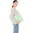 thumbnail image 3 of Mosiso Polyester Vertical Style Water Repellent Laptop Sleeve Case Bag Cover with Pocket for 15-15.6 inch Notebook, MacBook Pro 16 inch M4 M3 M2 M1 2024-2019, Tea Green, 3 of 5