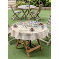 thumbnail image 4 of Outdoor Tablecloth with Umbrella Hole for Patio/Picnic/Party/Camping, Floral Eucalyptus Leaves Waterproof Table Cloth Round Cover Washable, Daisy Summer Botanical Vintage (Dia 54"), 4 of 8