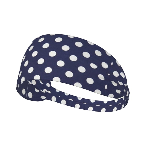 Polka Dot Navy Pattern Sweatbands Non Slip Headbands For Fashion Workout Yoga Sports Elastic Bands Exercise