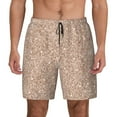 thumbnail image 2 of Goofa Beige Sparkling Glitter Printed Men's Swim Trunks Board Shorts Quick Dry Mens Swimming Trunks with Compression Liner,Breathable Fit Hawaii Beach Shorts-XX-Large, 2 of 9