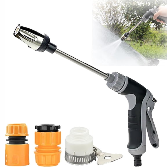 Pressure Washer, High Pressure Hose Nozzle Water Spary, Upgraded Turn Hose Into Pressure Washer, 360° Rotating for Three Spray Modes