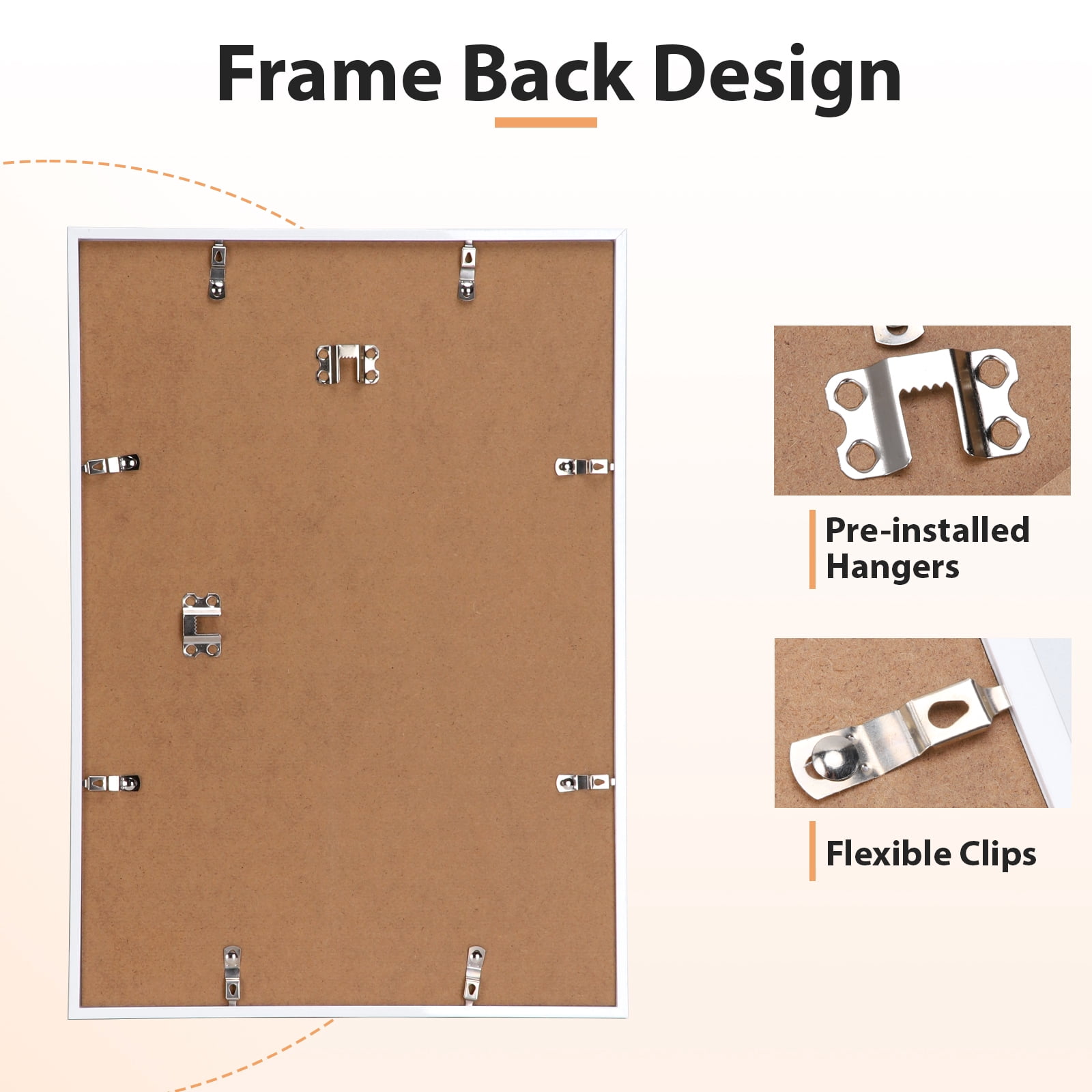 LIZEVINC 4 Pack 11x14 Picture Frame, Display Pictures 8x10 with Mat or 11x14 Without Mat, Wall Hanging Photo Frame, Wood Grain