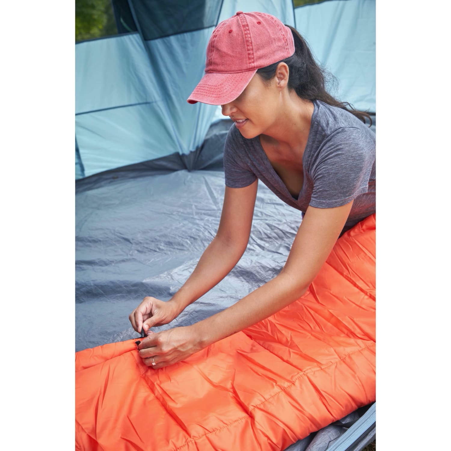 Coleman Kompact 40 Degree F Rectangle Sleeping Bag, Tiger Lily