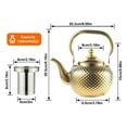 thumbnail image 3 of SANQIAHOME 1200ml teapot with Infuser stainless steel Water Boilers lifting handle Tea Maker Water Kettle for Induction/Gas gold, 3 of 11