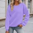 thumbnail image 2 of Bibifish Womens Sweatshirts Ladies Autumn Winter Crew Neck Solid Color Pullover Tops Trendy Oversized Workout And Sports Sweatshirts For Ladies, 2 of 9