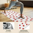 thumbnail image 4 of Red Strawberry Plants Fruit White Pattern Hot Yoga Mat Towel Non Slip for Hot Yoga - Quick-Drying Yoga Mat Cover with 4 Corner Pockets with Travel Bag - Hot Yoga Towel Non Slip 70"x26", 4 of 6