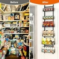 thumbnail image 5 of Over the Door Pantry  6-Tier Adjustable Baskets Hanging Spice Door Rack Narrow - 13.1" W x 52.3" H Behind the Door Storage for Kitchen, Bathroom, and Closet Organization-Black, 5 of 6