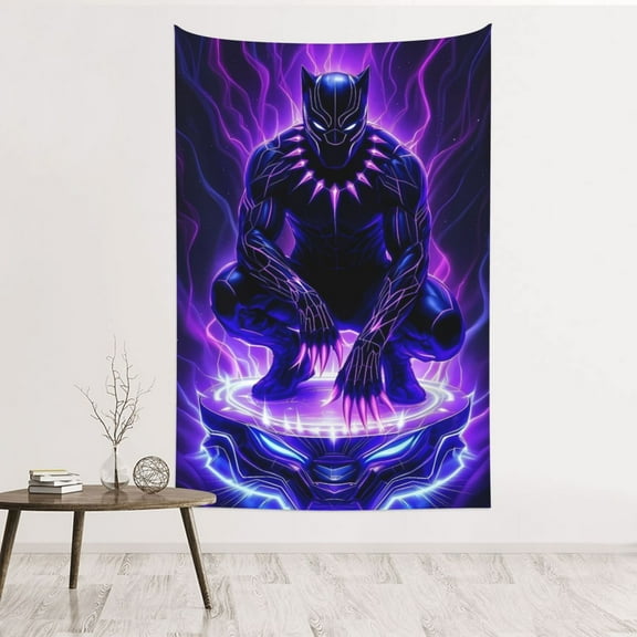 Black Panther Tapestry Wall Blanket,Backdrop Poster Wall Hanging Room Decor For Dormitory Bedroom (60 X 40 Inches)