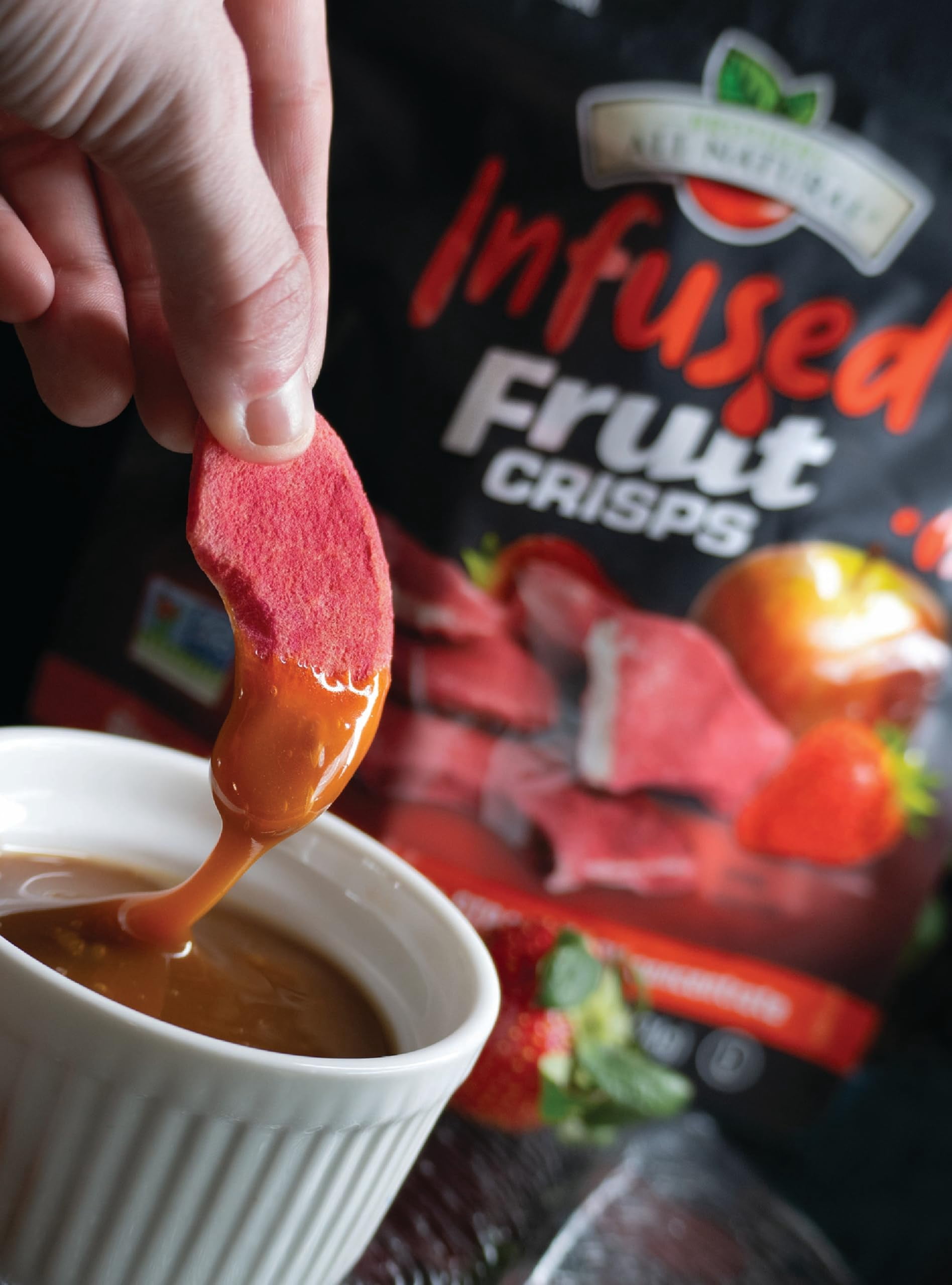 Brothers All Natural Infused Freeze Dried Fruit Crisps, Fuji Apple Infused with Strawberry, 0.85 Oz (Pack of 8), Made with 100% Fruit, Gluten Free, Soy Free, Vegan, Healthy Snack, Resealable Pouch