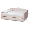 thumbnail image 4 of Baxton Studio Lennon Modern Engineered Wood with Trundle Daybed, Queen, Pink, 4 of 11