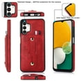 thumbnail image 5 of Nalacover Case for Samsung Galaxy A13 5G Wallet Case Hidden Card Slots Holder, Premium PU Leather Loop Finger Strap TPU Shockproof Lens Protection Cover for Samsung Galaxy A13 5G, Red, 5 of 7