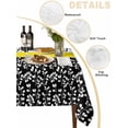 thumbnail image 2 of Black Yellow Table Cloth, Garden Floral Stripe Aesthetic Flower Boho Waterproof Tablecloth for Square Tables, Reusable Washable Fabric Table Cover for Restaurant Kitchen Dining Tables 60"x60", 2 of 6
