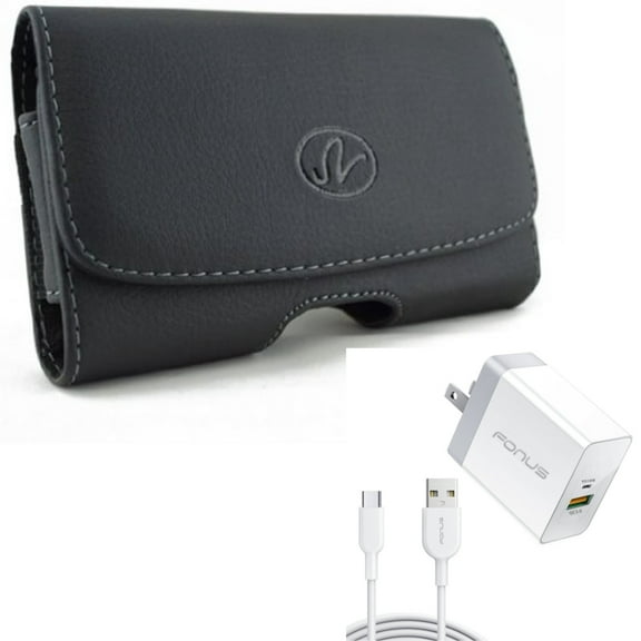 Case Belt Clip w 36W PD Home Charger for Samsung Galaxy S22 Plus,S21,S21 Plus,S21 S20 Plus,S20 Fan Edition,Fan FE 5G - Leather Swivel Holster, Fast Type-C 6ft Long Cable USB-C