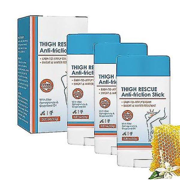 Bálsamo antirozaduras, Protector de muslos antideslizante, Protector de crema en barra antifricción para antebrazo, talón y muslo, 3 uds.