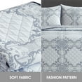 thumbnail image 3 of Lanco Beige Navy 3 Piece Quilt Set, Bed Size Queen , Microfiber Double Pinsonic Quilting , Bedspread Sets for All Season, 3 of 8