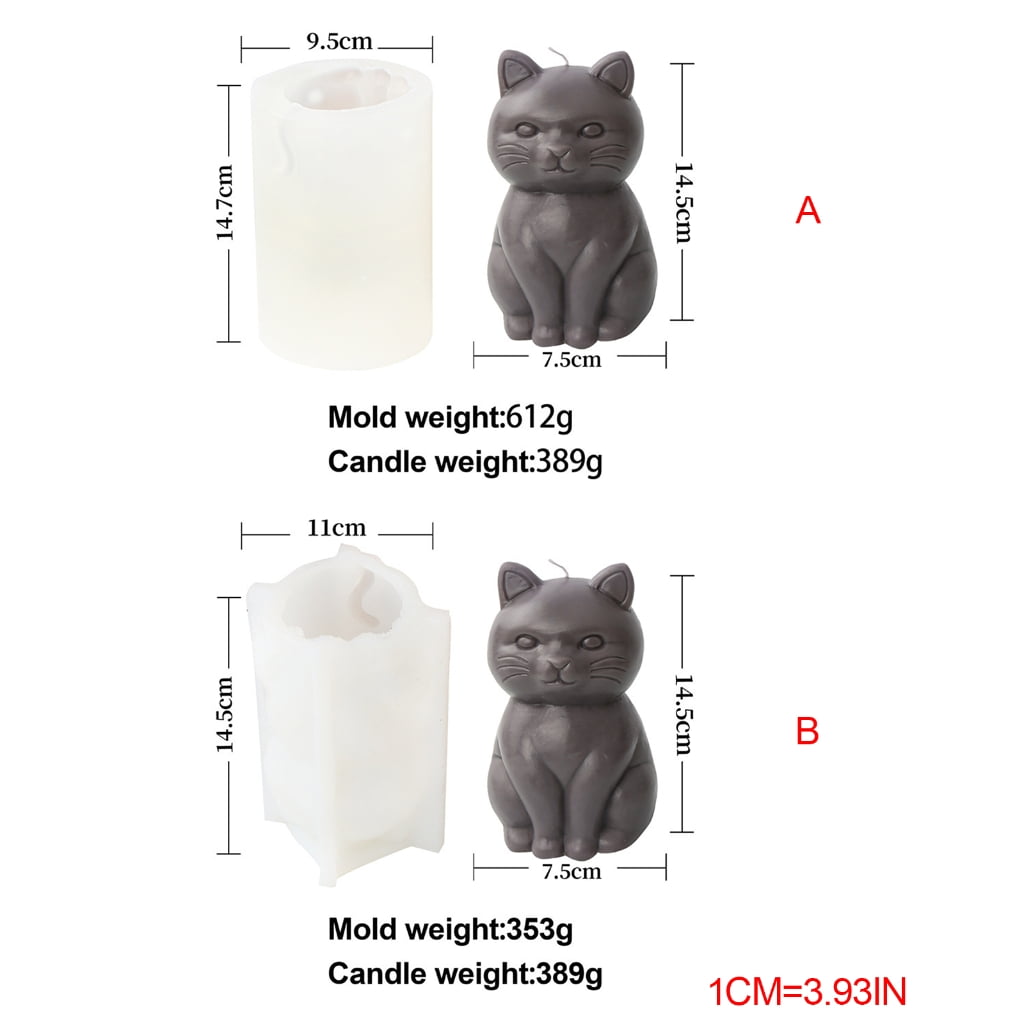 WINDLAND 3D Fat Cat Shape Silicone Mold Candle Making Tool DIY Candle Moulds Ornaments
