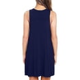 thumbnail image 4 of Vestido de mujer Camiseta casual con cuello en V Vestido sin mangas con bolsillo de color sólido, Azul oscuro, M Methold AP002054-07, 4 of 5