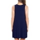 thumbnail image 4 of Vestido de mujer con cuello en V, camiseta informal, vestido sin mangas con bolsillo de color sólido, azul oscuro, XXL Inevent AP002054-10, 4 of 5