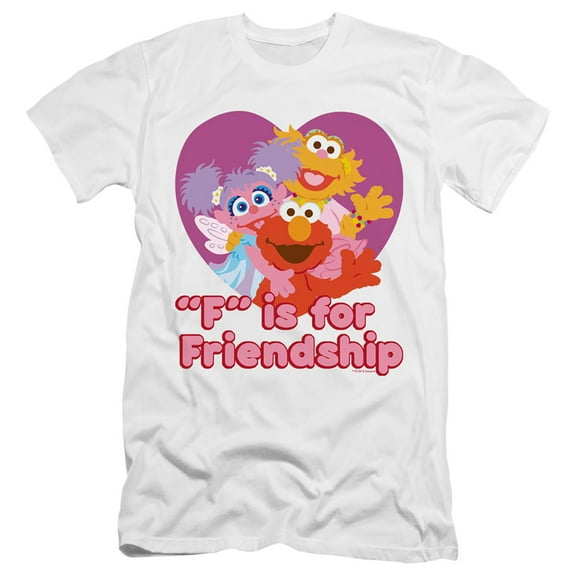 Sesame Street Friendship Premium Canvas Adult Slim Fit 30/1 T-Shirt White