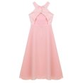 thumbnail image 5 of Manyakai Kids Girls Floral Lace Chiffon Sleeveless Bridesmaid Wedding Party Maxi Flower Girl Dress Pink 12, 5 of 7