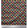 thumbnail image 1 of Soimoi Gray polyester Crepe Fabric Donuts Food Printed Fabric 1 Yard 42 Inch Wide, 1 of 5