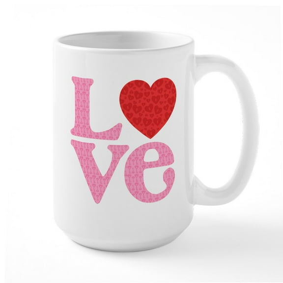 CafePress - LOVE Large Mug - 15 oz Ceramic Large White Nolvety Mug