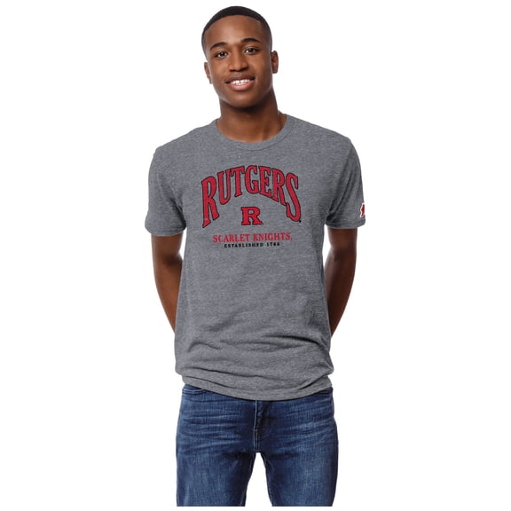 Men's League Collegiate Wear Heather Gray Rutgers Scarlet Knights Victory Falls Tri-Blend T-Shirt