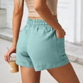 thumbnail image 4 of hlysgo Bermuda Shorts for Women Comfort Soft Fit Elastic Drawstring Waist Short Summer Beach pull On Short with Pockets Sky Blue,2xL, 4 of 6
