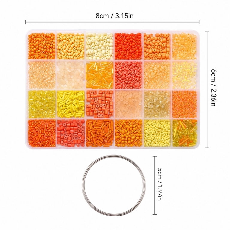 Bead Storage Box DIY Jewelry Making Kit 24-Compartment Set with Glass ...