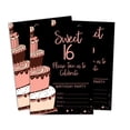 thumbnail image 1 of Darling Souvenir Black Birthday Invitation Card Printable Elegant Fill or Write In Blank Party Invites 28 Pcs 5 x 7 Inches, 1 of 5